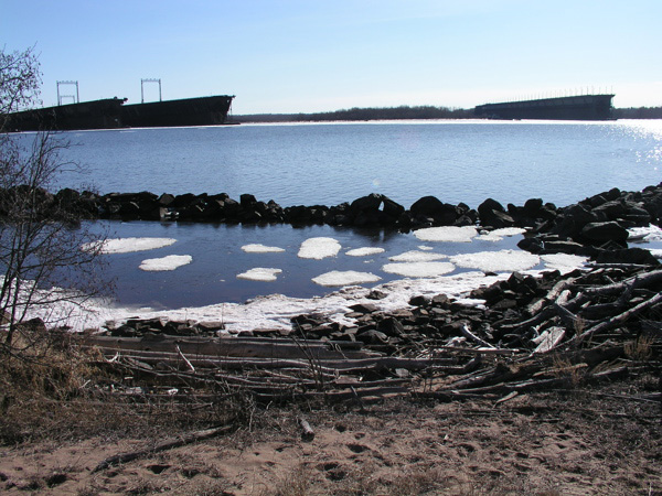 Trapped ice floats