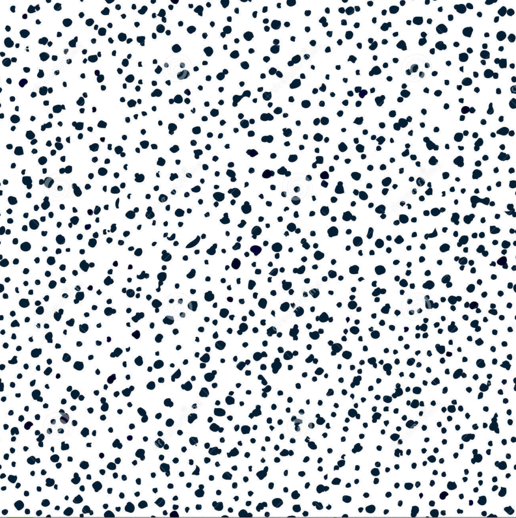 Many dense black dots on a white background.