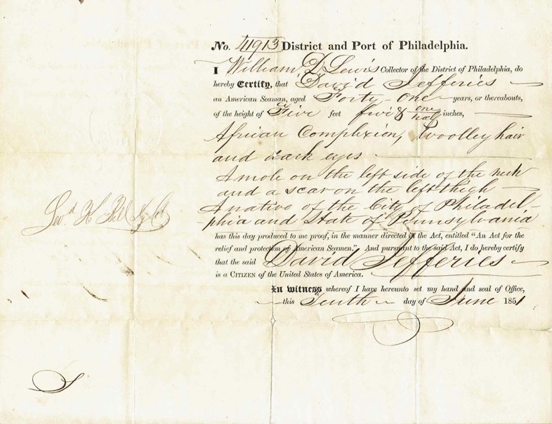 Yellowed paper with vintage script, beginning: No. 11913 District and Port of Philadelphia.