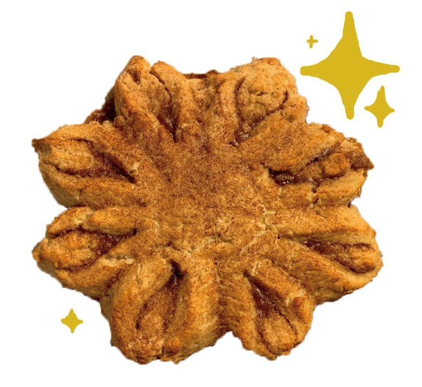 Star-shaped loaf with star drawing in upper right corner.